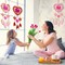 6 Pack MOM Dream Catcher Craft Kit for Kids Paint You Own Mother's Day Dream Catcher DIY Coloring Wooden Art and Craft for Art Activity Project Mom's Birthday Decoration Mum Gifts